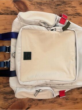 PS Paul Smith Cream Backpack with Color-Accent Straps